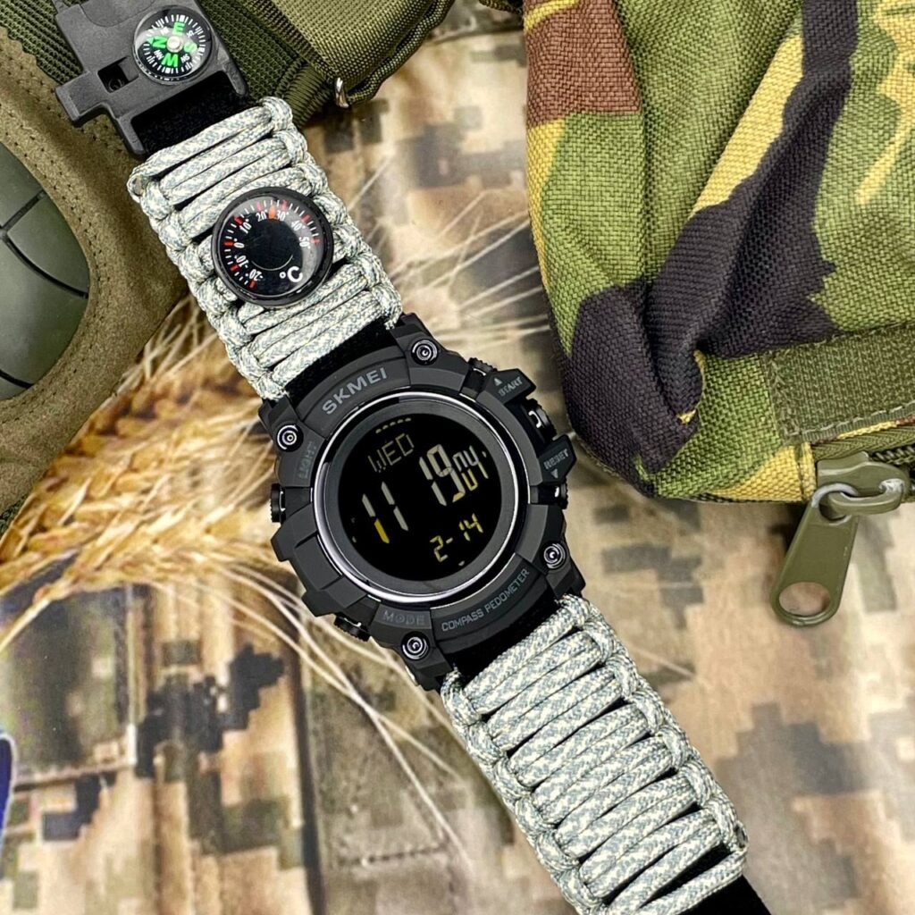 Тактичний годинник з компасом Skmei 1356ACUPK ACU Tactic Compass
